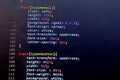 CSS stylesheet code. Computer programming source code abstract screen of web developer. Digital technology modern background. Shal