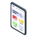 Css tablet developer icon isometric vector. Electronic product service Royalty Free Stock Photo