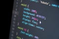 CSS web code. Text align. Web development. Programming concept Royalty Free Stock Photo