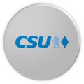 CSU Button, 3d illustration on white background Royalty Free Stock Photo