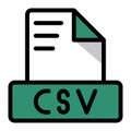 Csv file icon colorful style design. document format text file icons, Extension, type data, vector illustration