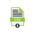 CSV file icon flat design