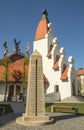 Heroes Memorial Column in front of the Makovecz church Miercurea Ciuc