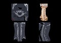 CT C-Spine or Cervical spine axial view , 3D Rendering image , Corona and sagittal view i