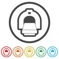 CT scan icon, CT scanner, 6 Colors Included