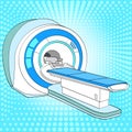 CT scanner computerized tomography scanner , MRI magnetic resonance imaging machine, medical equipment. Pop art vector