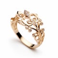 Delicately Detailed Regal Ring In Rosa Gold