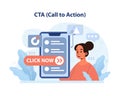 CTA Call to Action concept. Flat vector illustration