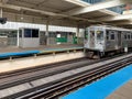 CTA el train entering the train station at the Merchandise Mart in Chicago Loop Royalty Free Stock Photo