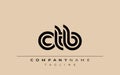 CTB Creative Unique Modern Letter Logo Design Royalty Free Stock Photo