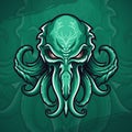 Modern Cthulhu Mascot Logo: Gaming Design Vector for Team Badges, Emblems, and T-Shirt Printing - Illustration for Esport Royalty Free Stock Photo