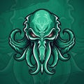 Modern Cthulhu Mascot Logo: Gaming Design Vector for Team Badges, Emblems, and T-Shirt Printing - Illustration for Esport