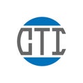 CTI letter logo design on white background. CTI creative initials circle logo concept