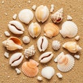 Ctinidae), and conch shells (Strombidae), displaying a palette Royalty Free Stock Photo