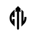 CTL circle letter logo design with circle and ellipse shape. CTL ellipse letters with typographic style. The three initials form a Royalty Free Stock Photo