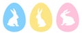 Set Easter eggs bunny silhouette vector illustration Royalty Free Stock Photo