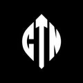 CTN circle letter logo design with circle and ellipse shape. CTN ellipse letters with typographic style. The three initials form a Royalty Free Stock Photo