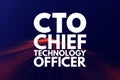 CTO - Chief Technology Officer acronym, business concept background