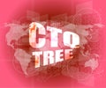 Ctq tree word on digital touch screen Royalty Free Stock Photo