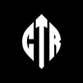 CTR circle letter logo design with circle and ellipse shape. CTR ellipse letters with typographic style. The three initials form a Royalty Free Stock Photo