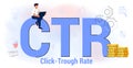 CTR Click through rate acronym Internet campaign Marketing strategy Royalty Free Stock Photo