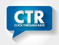 CTR - Click Through Rate acronym message bubble, business concept background