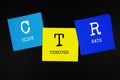 CTR - Click Through Rate acronym text on sticky note on black background Royalty Free Stock Photo