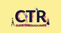 CTR click through rate. Online marketing traffic with sales of business content. Royalty Free Stock Photo