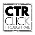 CTR Click-Through Rate - ratio of users who click on a specific link to the number of total users who view a page, email, or