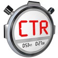 CTR Click Thru Rate Stopwatch Timer Measure Online Results Views Royalty Free Stock Photo