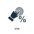 Ctr flat icon. Colored element sign from marketing collection. Flat Ctr icon sign for web design, infographics and more. Royalty Free Stock Photo