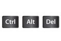 Ctrl, Alt and Del on white background. flat style. keybord shortcut icon for your web site design, logo, app, UI. three button for