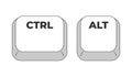 Ctrl Alt grayscale keyboard hotkey Royalty Free Stock Photo