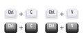 Ctrl C and Ctrl V Keyboard keys. Shortcut keys