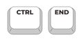 Ctrl End grayscale keyboard hotkey Royalty Free Stock Photo