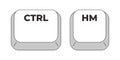 Ctrl Home grayscale keyboard hotkey Royalty Free Stock Photo
