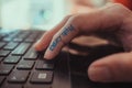 Ctrl keyboard control everything. Finger pressed down on the keyboard on laptop