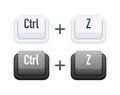 Ctrl Z Keyboard key. Shortcut keys. Hotkeys undo the last committed action