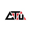 CTU triangle letter logo design with triangle shape. CTU triangle logo design monogram. CTU triangle vector logo template with red Royalty Free Stock Photo
