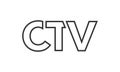 CTV logo design template with strong and modern bold text. Initial based vector logotype featuring simple and minimal typography. Royalty Free Stock Photo