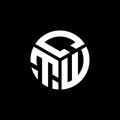 CTW letter logo design on black background. CTW creative initials letter logo concept. CTW letter design Royalty Free Stock Photo