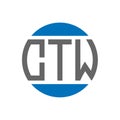 CTW letter logo design on white background. CTW creative initials circle logo concept. Royalty Free Stock Photo
