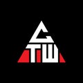 CTW triangle letter logo design with triangle shape. CTW triangle logo design monogram. CTW triangle vector logo template with red Royalty Free Stock Photo