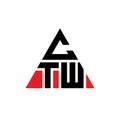 CTW triangle letter logo design with triangle shape. CTW triangle logo design monogram. CTW triangle vector logo template with red Royalty Free Stock Photo