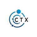 CTX letter logo design on white background. CTX creative initials letter logo concept. CTX letter design Royalty Free Stock Photo