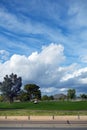 Cty golfcourse with weather system moving in