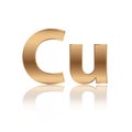 Cu - Copper, cuprum symbol, isolated, vector illustration Royalty Free Stock Photo