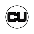 CU Letter Logo Design With Simple style