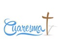 Cuaresma, Lent Spanish text, Vector lettering illustration and Cross