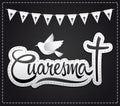 Cuaresma, Spanish translation: Lent, vector lettering Royalty Free Stock Photo